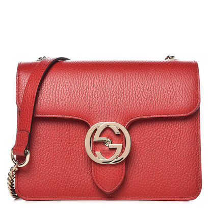 Gucci Dollar Calfskin Small Interlocking G Shoulder Bag Red 1 of 7