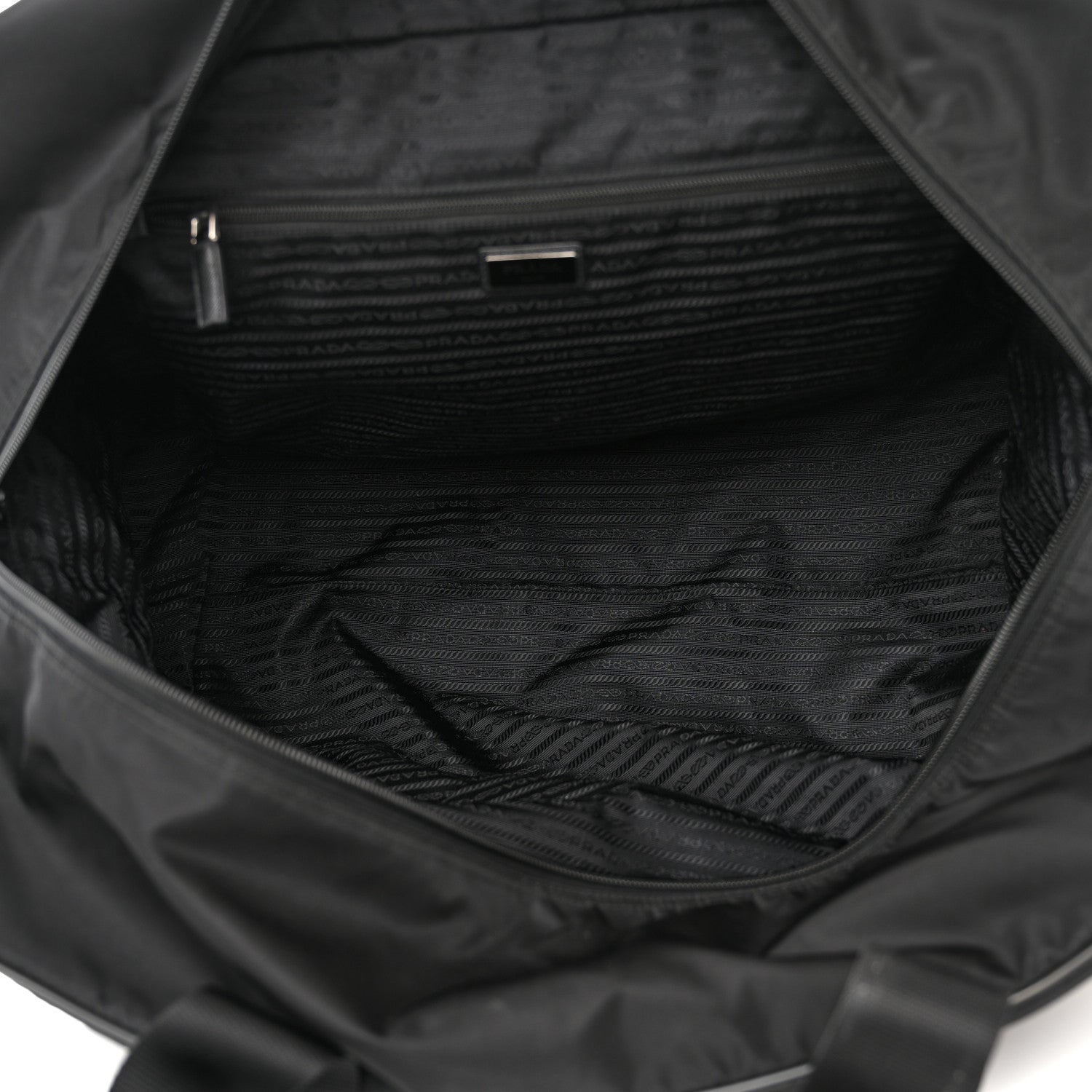 Prada Tessuto Nylon Saffiano Carry On Travel Bag Black 5 of 10