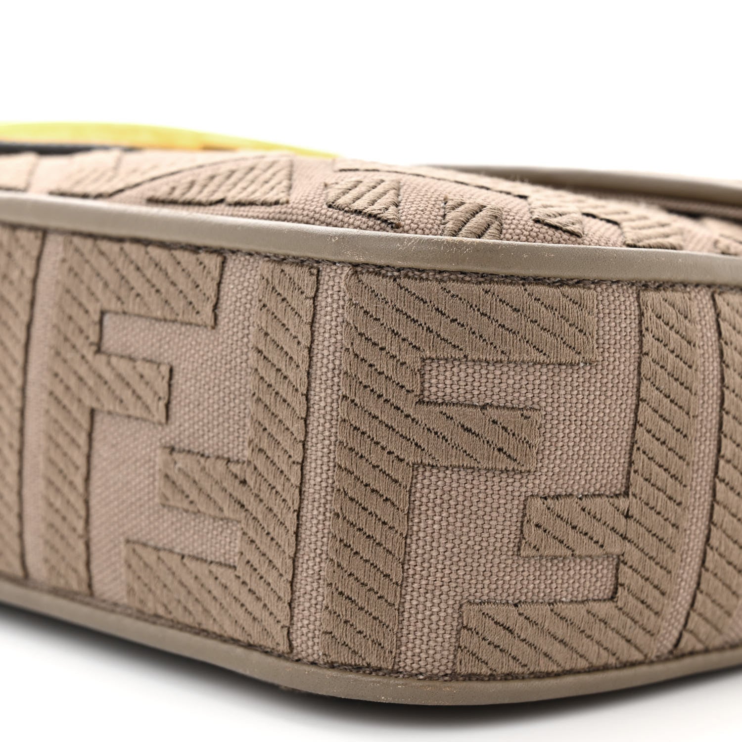 Fendi Canvas Vitello King FF Embroidered Baguette Nuvola 10 of 11