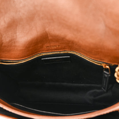 Saint Laurent Crinkled Calfskin Matelasse Monogram Medium Niki Chain Satchel Caramel 5 of 10