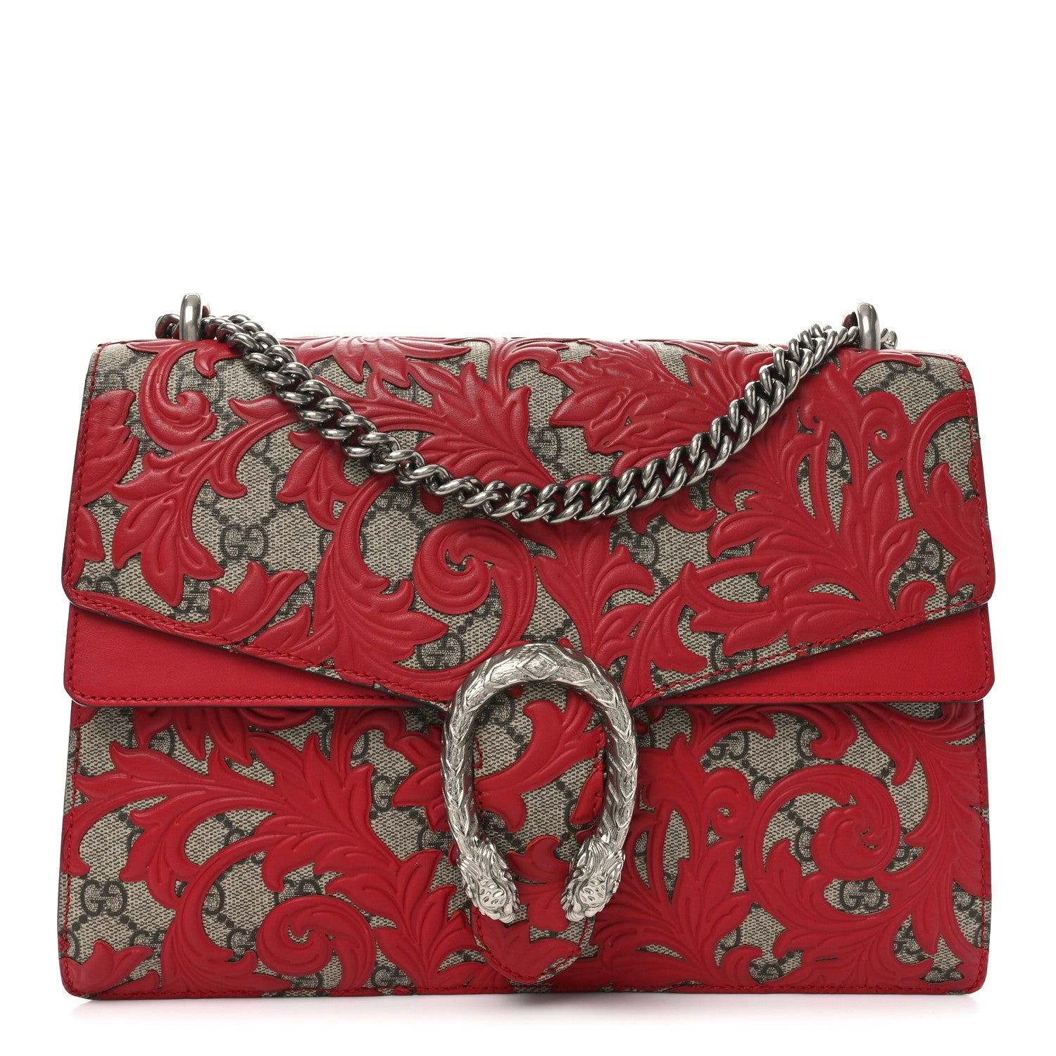 Gucci GG Supreme Monogram Arabesque Medium Dionysus Shoulder Bag Hibiscus Red 1 of 10
