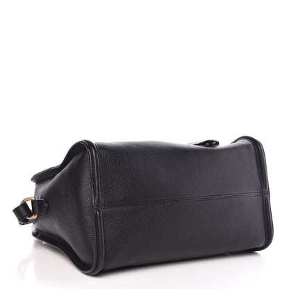 Alexander McQueen Pebbled Calfskin Small Skull Padlock Zip Around Tote Black 5 of 9