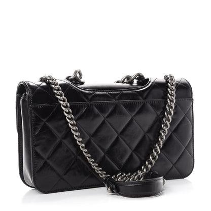 Chanel Glazed Calfskin Quilted Medium Perfect Edge Flap Black 3 of 12