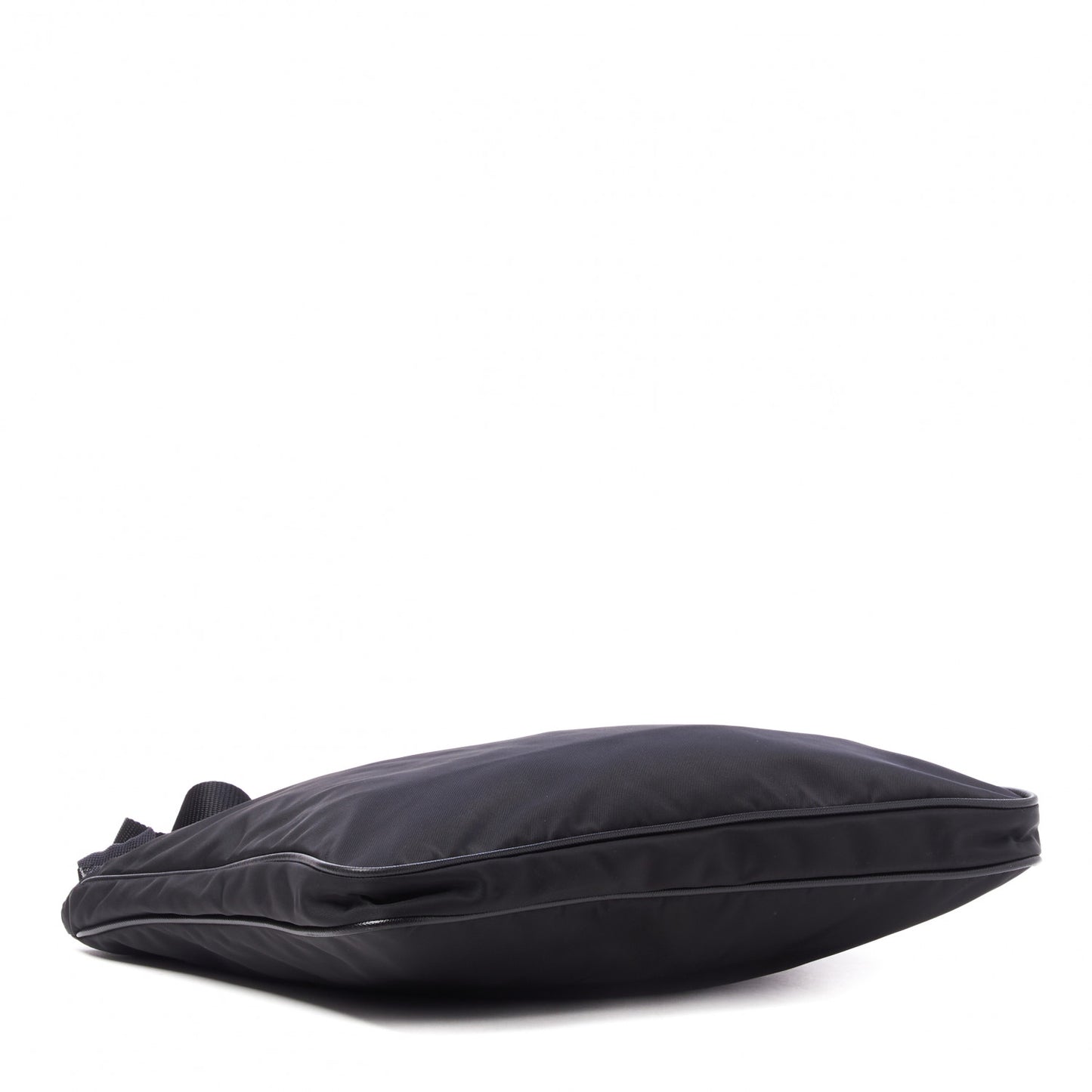 Tessuto Nylon Saffiano Flat Messenger Bag Black