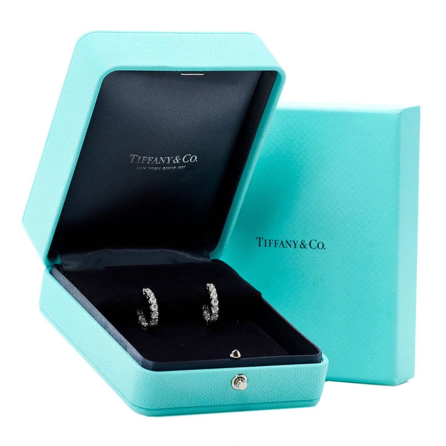 Platinum Diamond Small Hoop Earrings