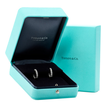 Tiffany Platinum Diamond Small Hoop Earrings 5 of 5