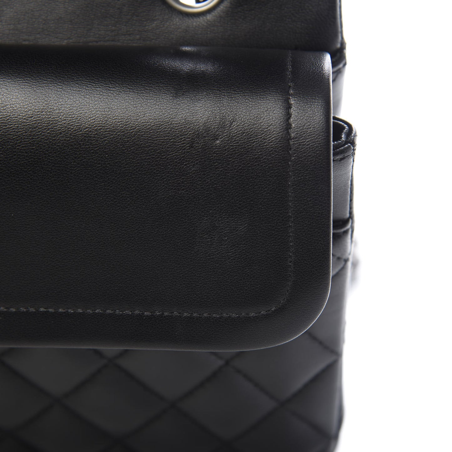 Lambskin Quilted Medium Double Flap Black