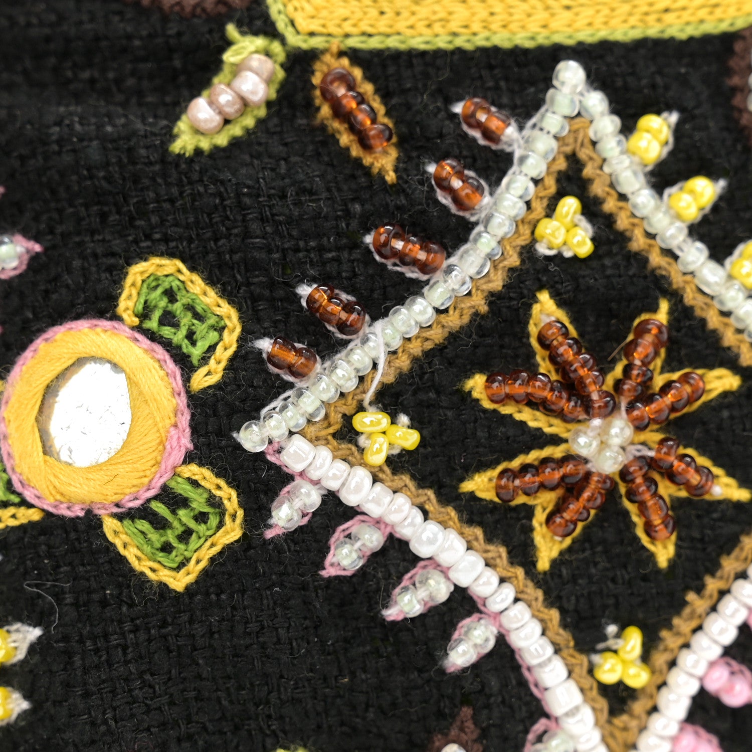 Fendi Satin Beaded Baguette Black Multicolor 12 of 14