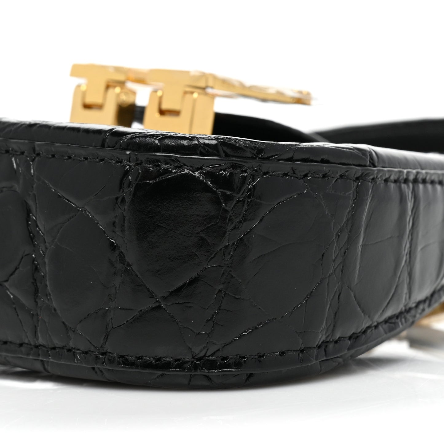Crocodile Embossed Calfskin Micro Legacy Hobo Black