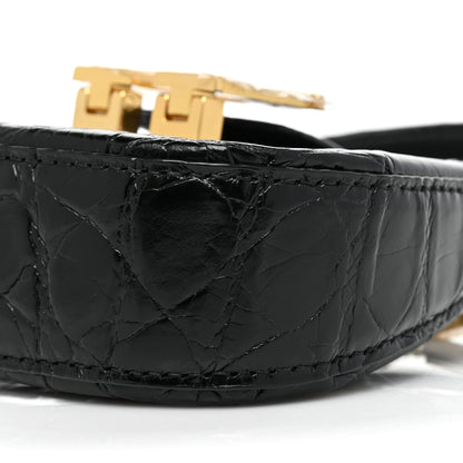 Alexander Wang Crocodile Embossed Calfskin Micro Legacy Hobo Black 7 of 7