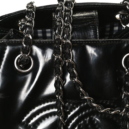 Chanel Vinyl Lipstick Ligne Accordion Tote Black 14 of 14