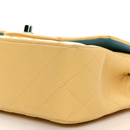 Chanel Lambskin Quilted Mini Rectangular Flap Yellow Blue 10 of 11