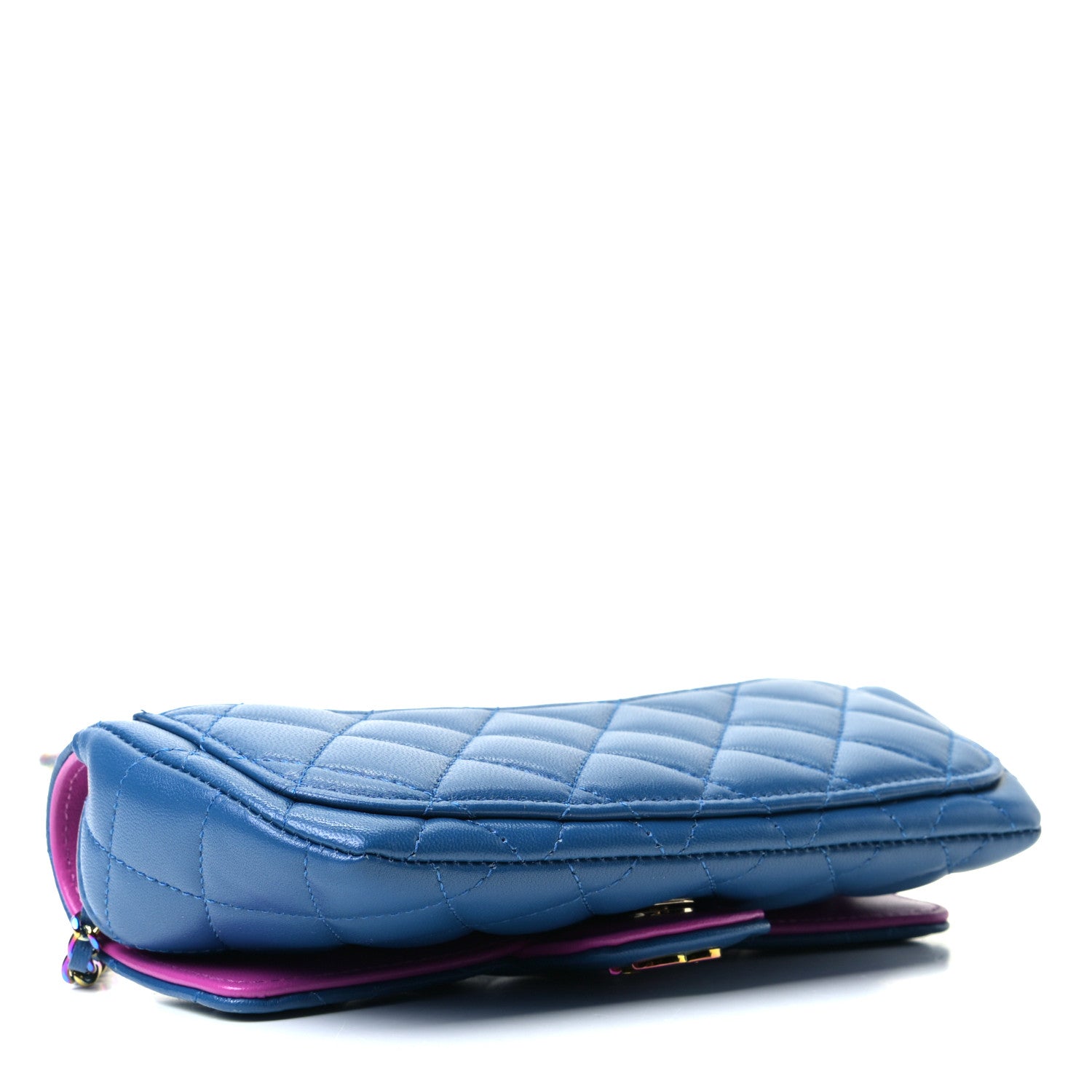 Chanel Lambskin Quilted Glasses Case With Chain Blue Purple 3 of 5