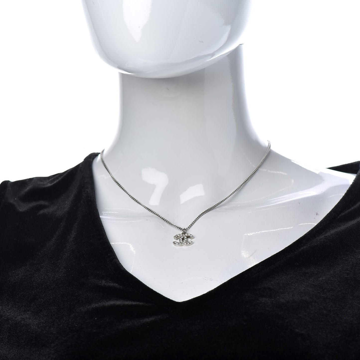 Crystal CC Necklace Silver