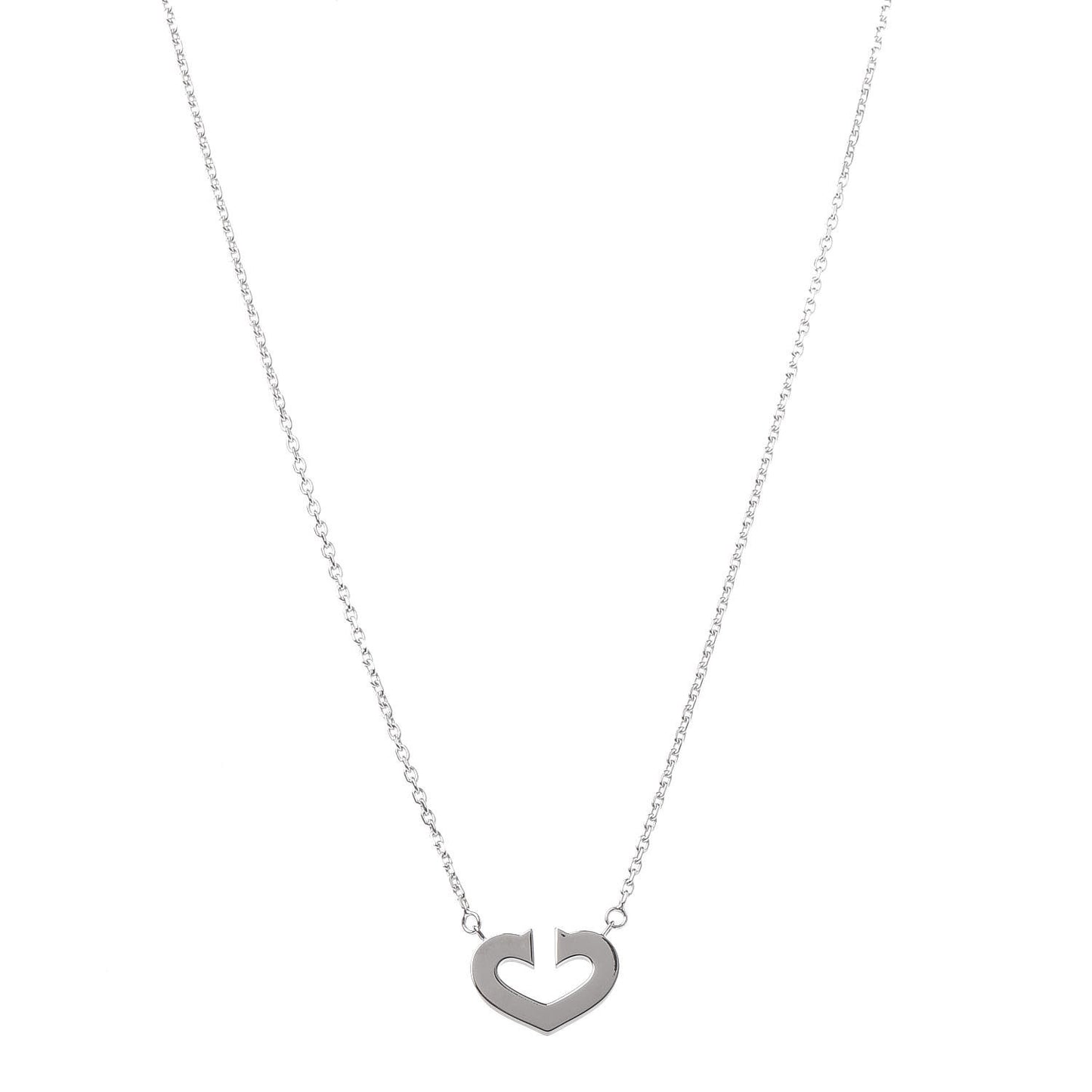 18K White Gold Medium Hearts and Symbols Necklace