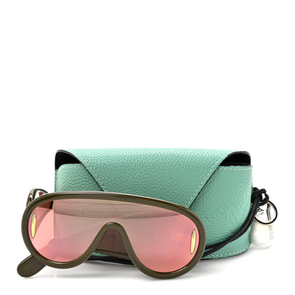 Loewe Acetate Mirrored Anagram Wave Mask Sunglasses LW40108I Brown 7 of 7