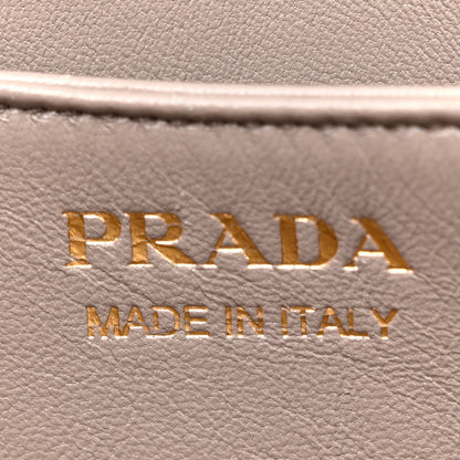 Prada Vitello Daino Soft Mini Zippered Shoulder Bag Clay Grey 7 of 13
