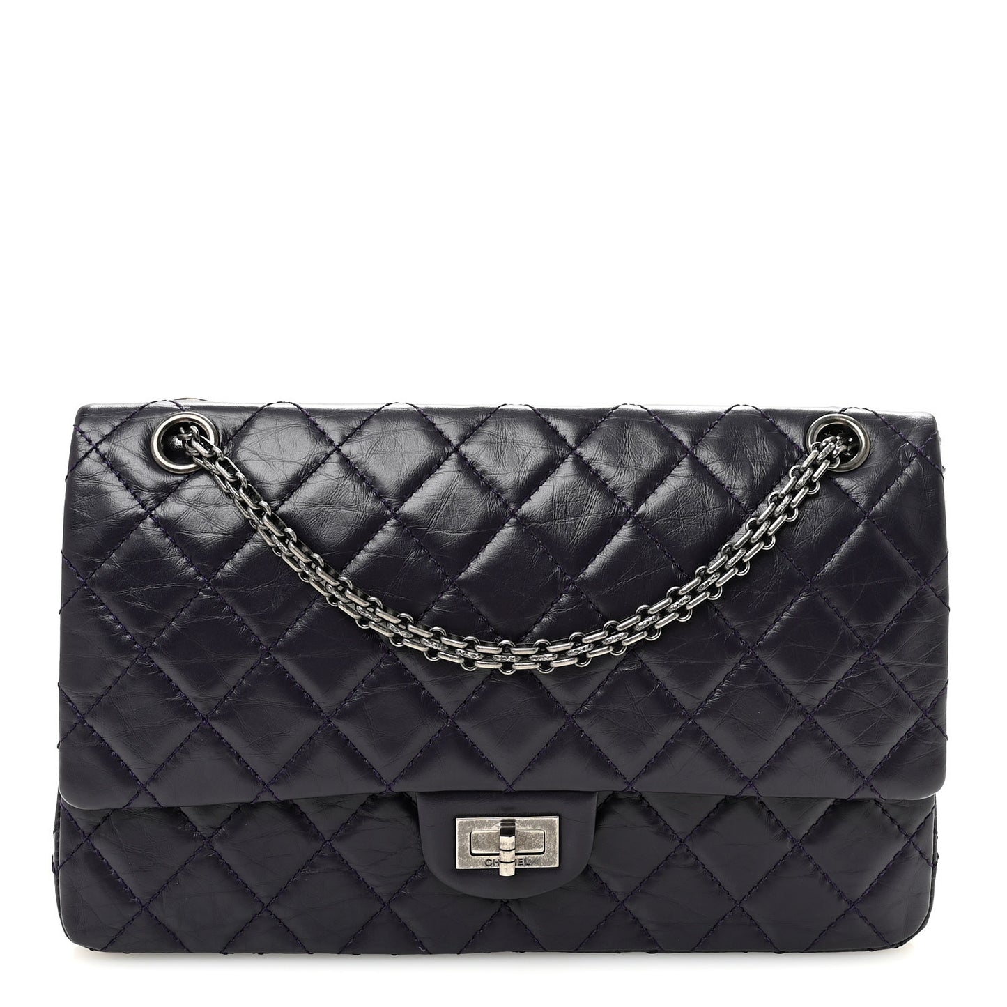 Aged Calfskin Quilted 2.55 Reissue 226 Flap Purple