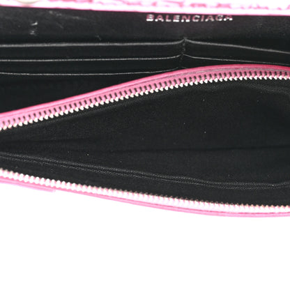 Balenciaga Metallic Shiny Calfskin Crocodile Embossed Hourglass Chain Bag Pink 5 of 14