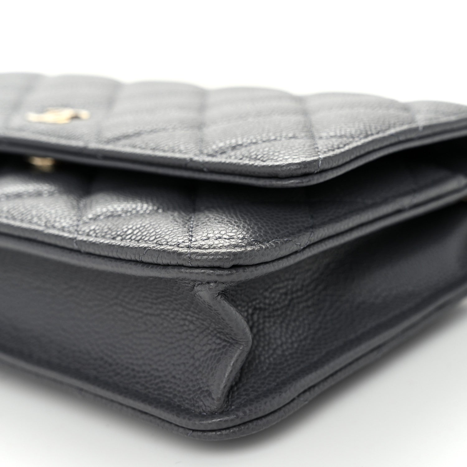 Chanel Caviar Quilted Wallet on Chain WOC Grey 9 of 10