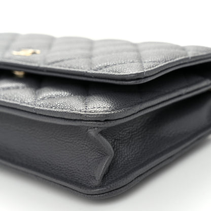 Chanel Caviar Quilted Wallet on Chain WOC Grey 9 of 10