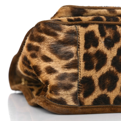 Saint Laurent Smooth Calfskin Canvas Leopard Print Medium Niki Chain Satchel Light Natural 8 of 10