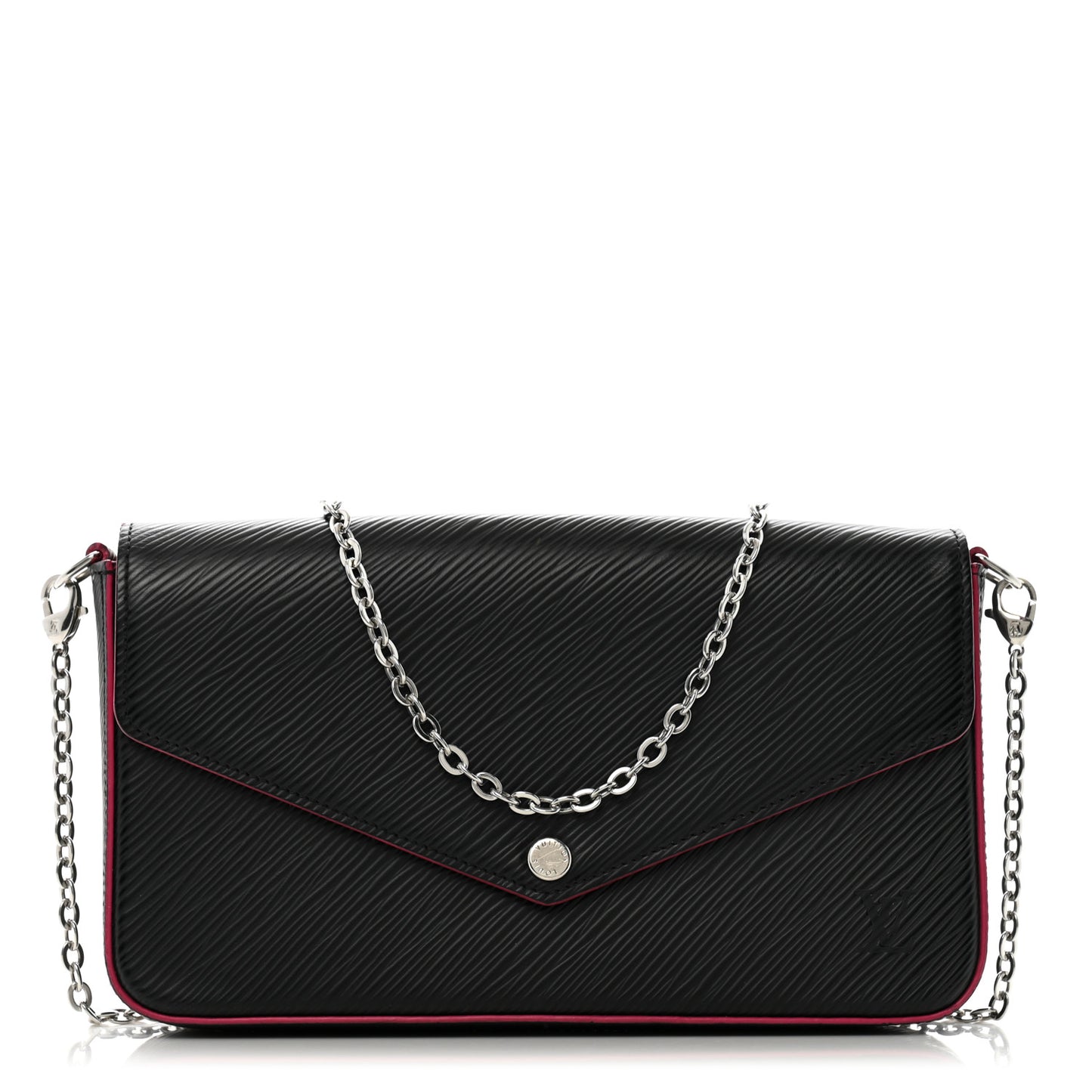 Epi Pochette Felicie Black Hot Pink