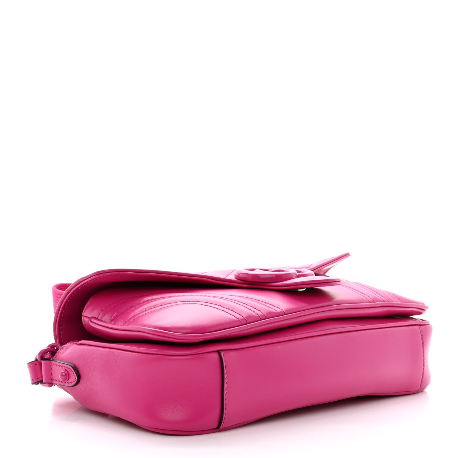 Gucci Calfskin Matelasse Monochrome GG Marmont Crossbody Shoulder Bag Classic Fuxia 4 of 12