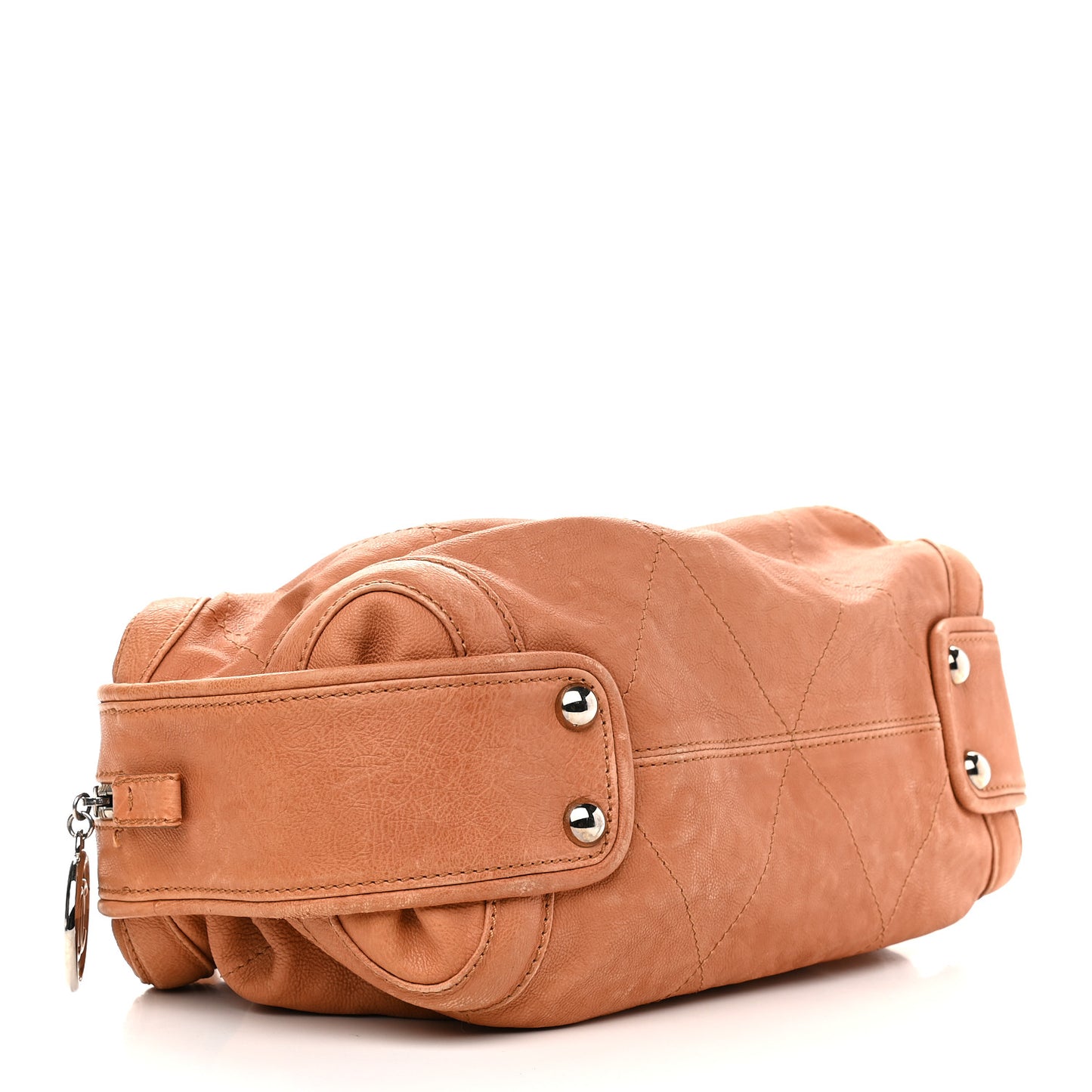 Calfskin Stitched Bowler Light Brown