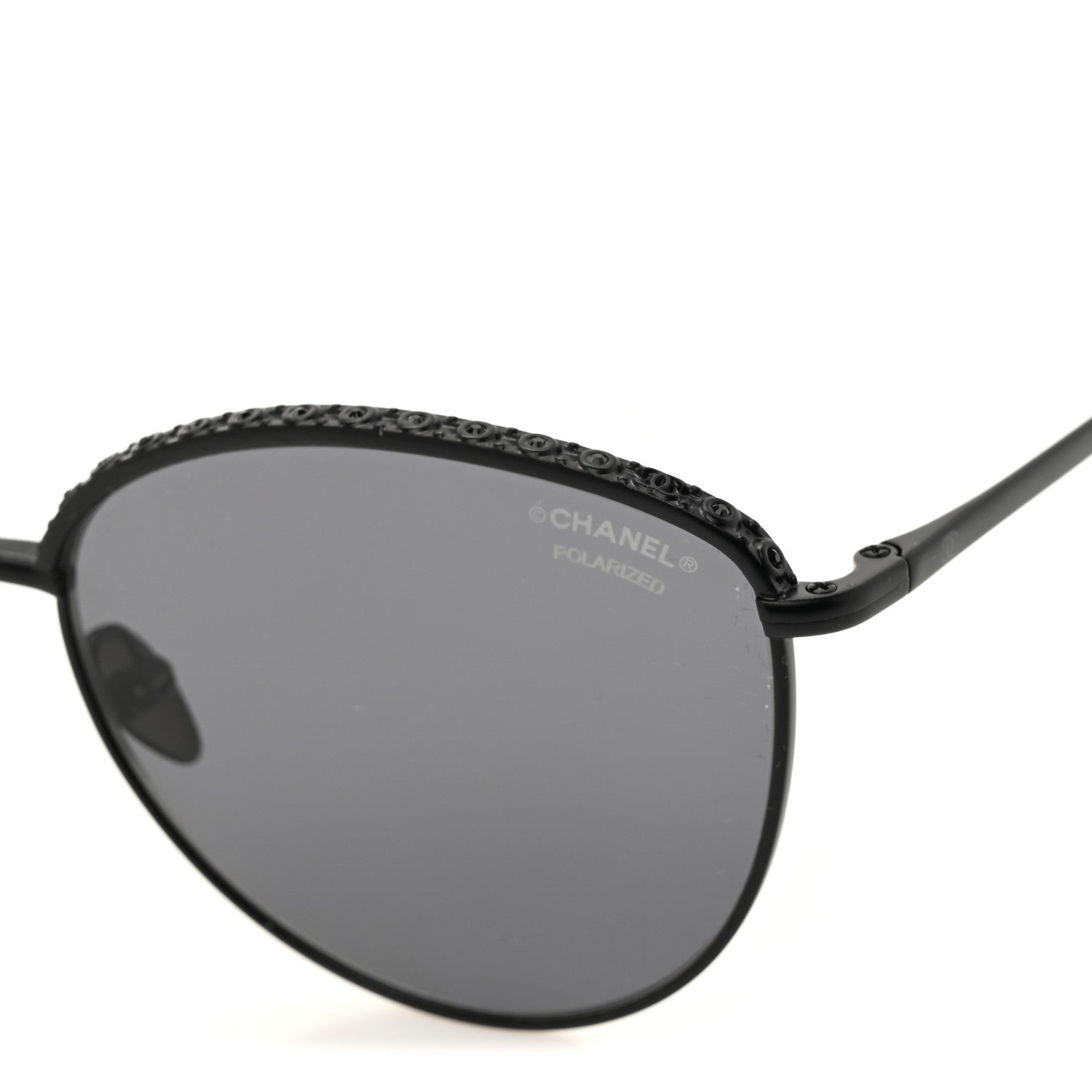 Chanel Metal Crystal Polarized Sunglasses 4258-B Black 7 of 8