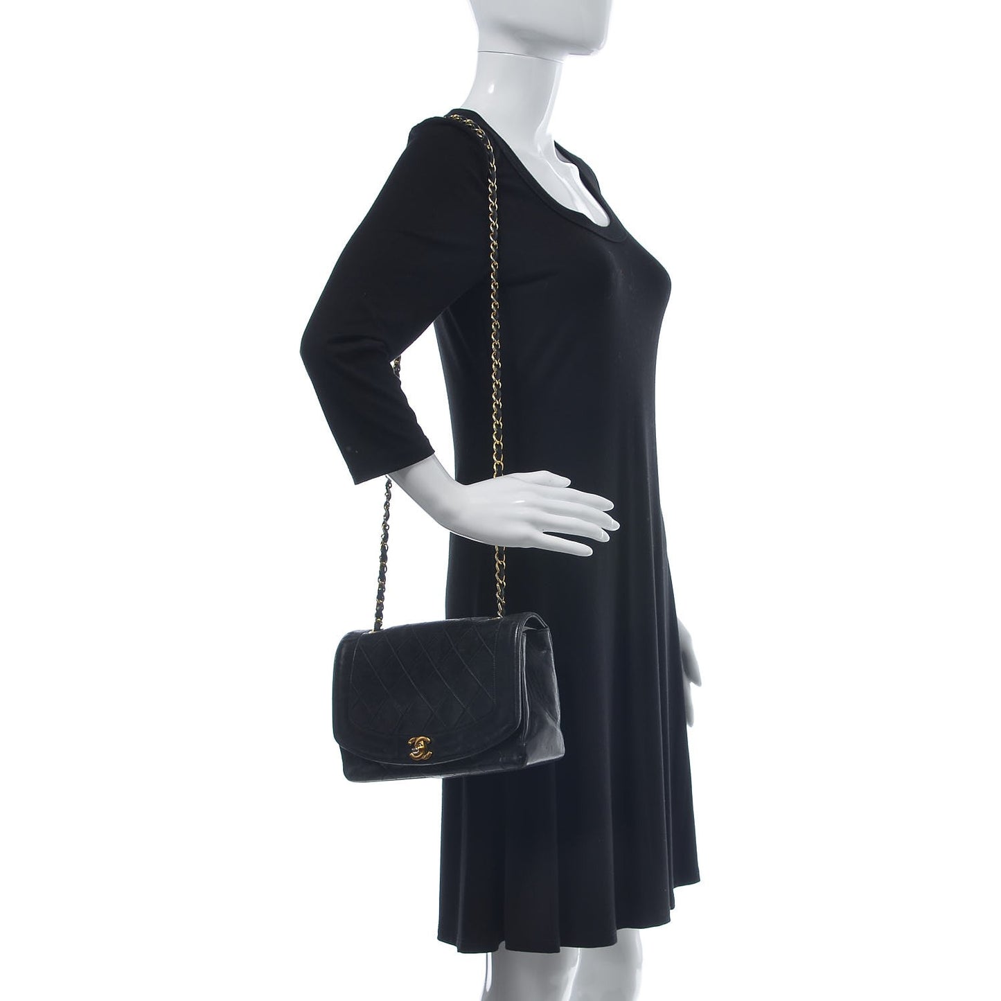 Lambskin Quilted Medium Single Flap Black