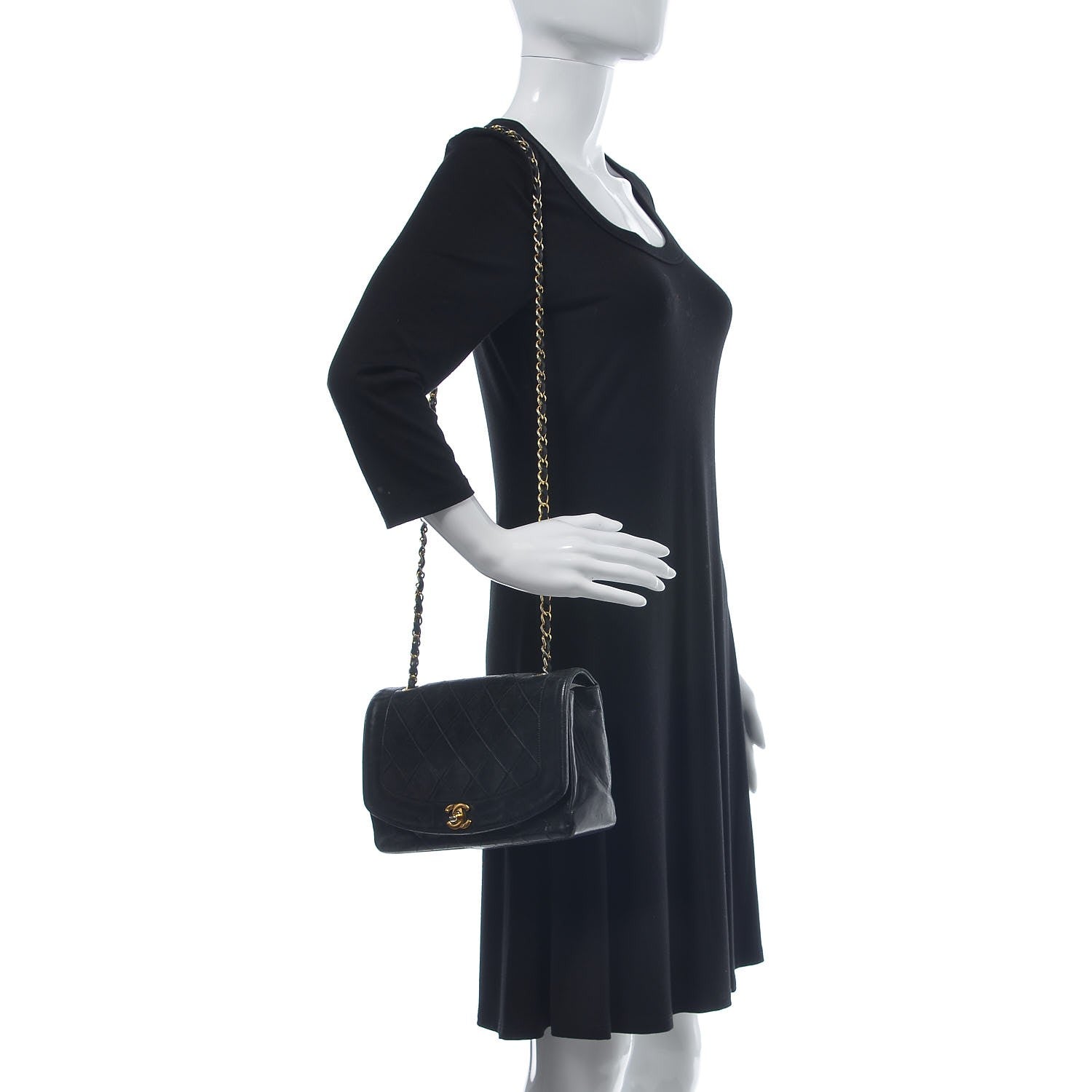 Chanel Lambskin Quilted Medium Single Flap Black 2 of 15