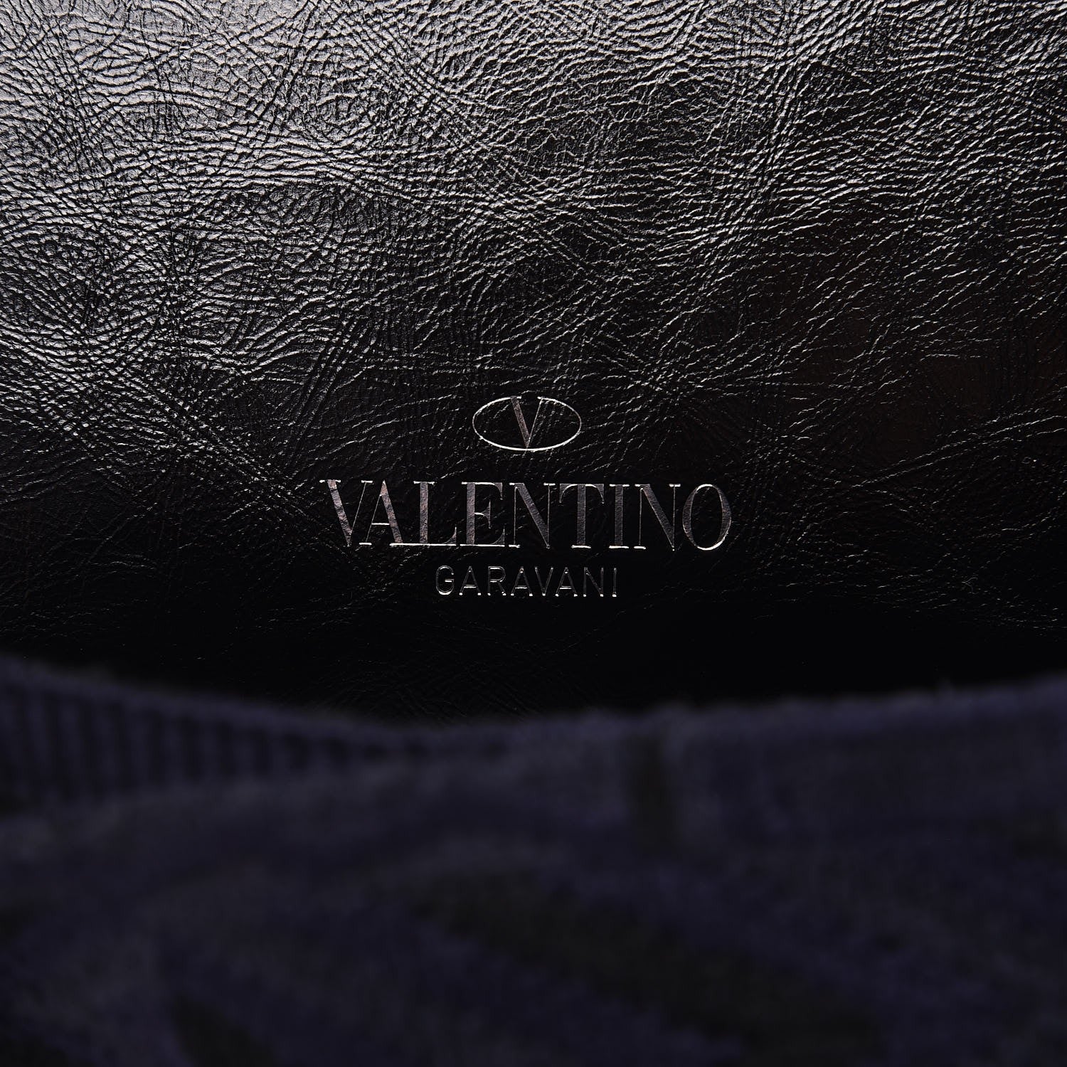 Valentino Garavani Craquele Calfskin Small Guitar Strap Rockstud Rolling Flap Pocket Shoulder Bag Black 6 of 9