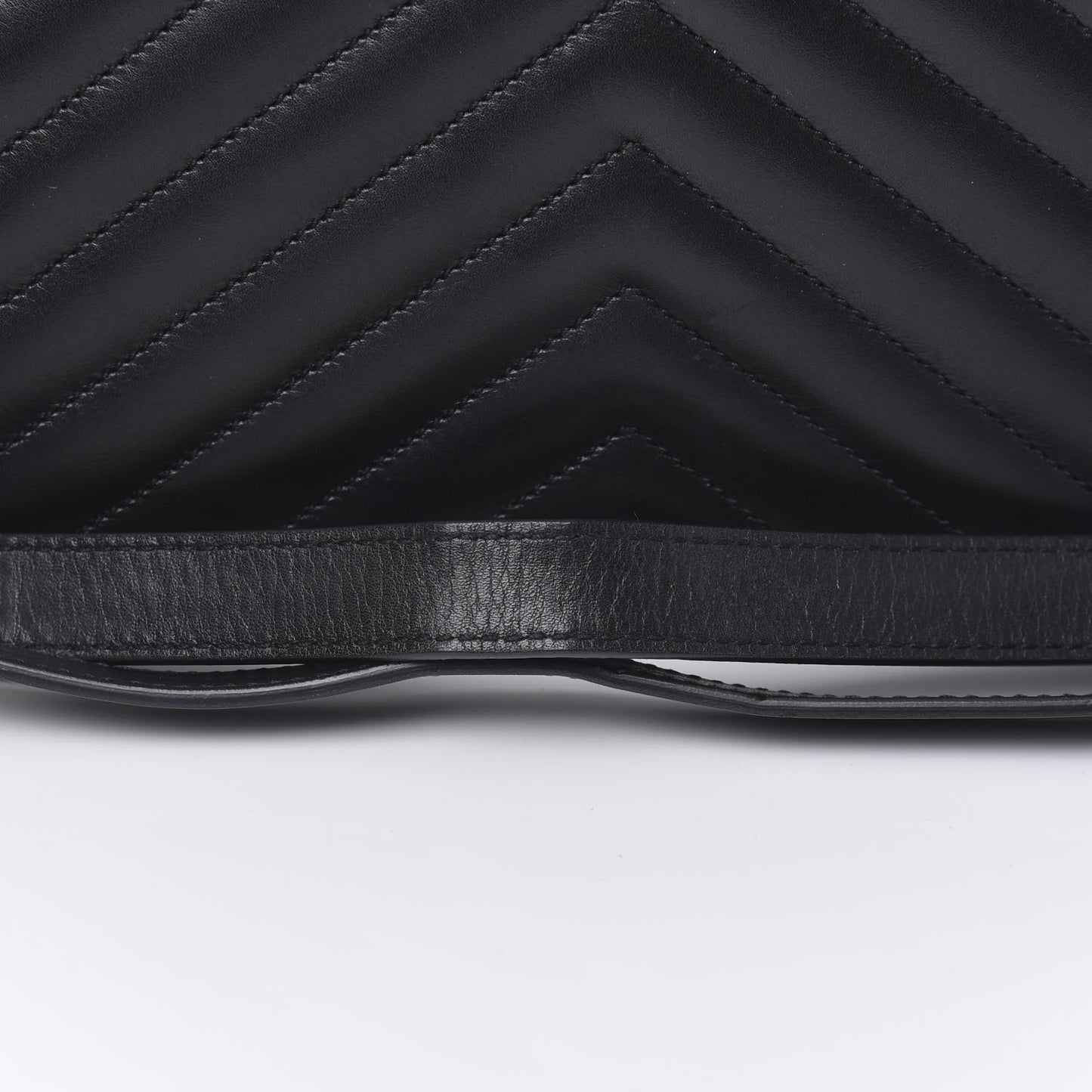 Smooth Calfskin Matelasse Chevron Large Monogram Satchel Black