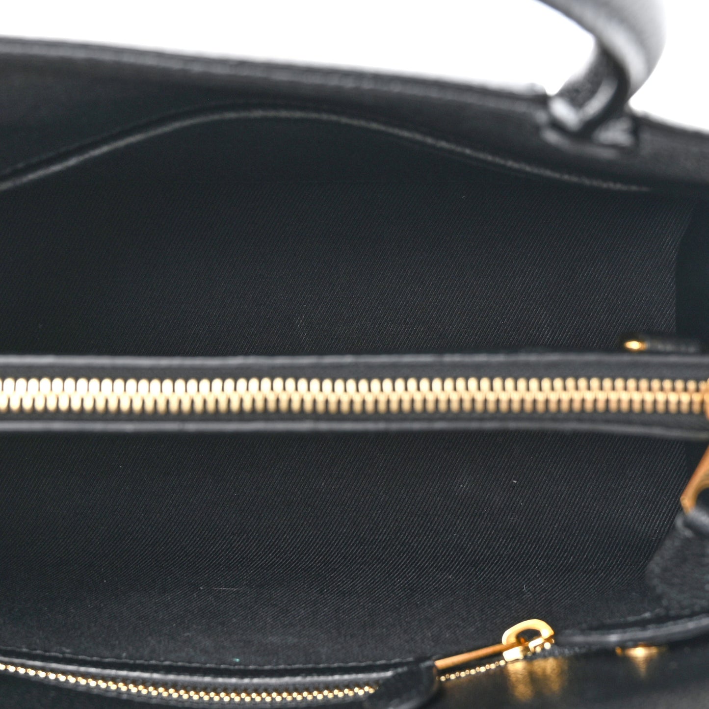 Grainy Calfskin Mini Two Handle Title Bag Black