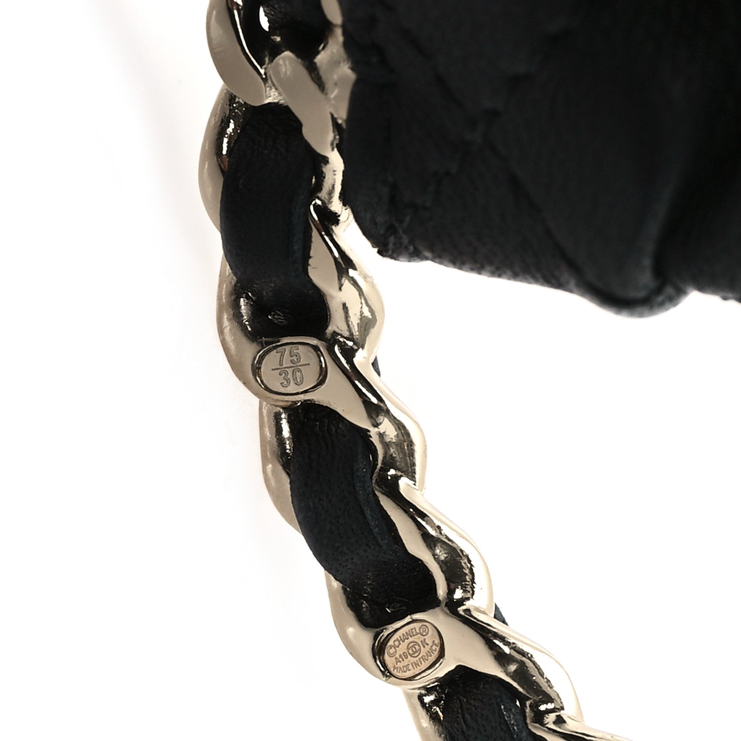 Chanel Lambskin Stitched Chain Belt 75 75 30 Black 3 of 5