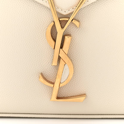 Saint Laurent Grain de Poudre Mini Classic Monogram Cassandra Top Handle Crema Soft 10 of 11