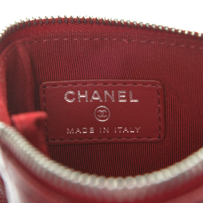 Chanel Caviar Quilted Small Cosmetic Case Dark Red 6 of 7