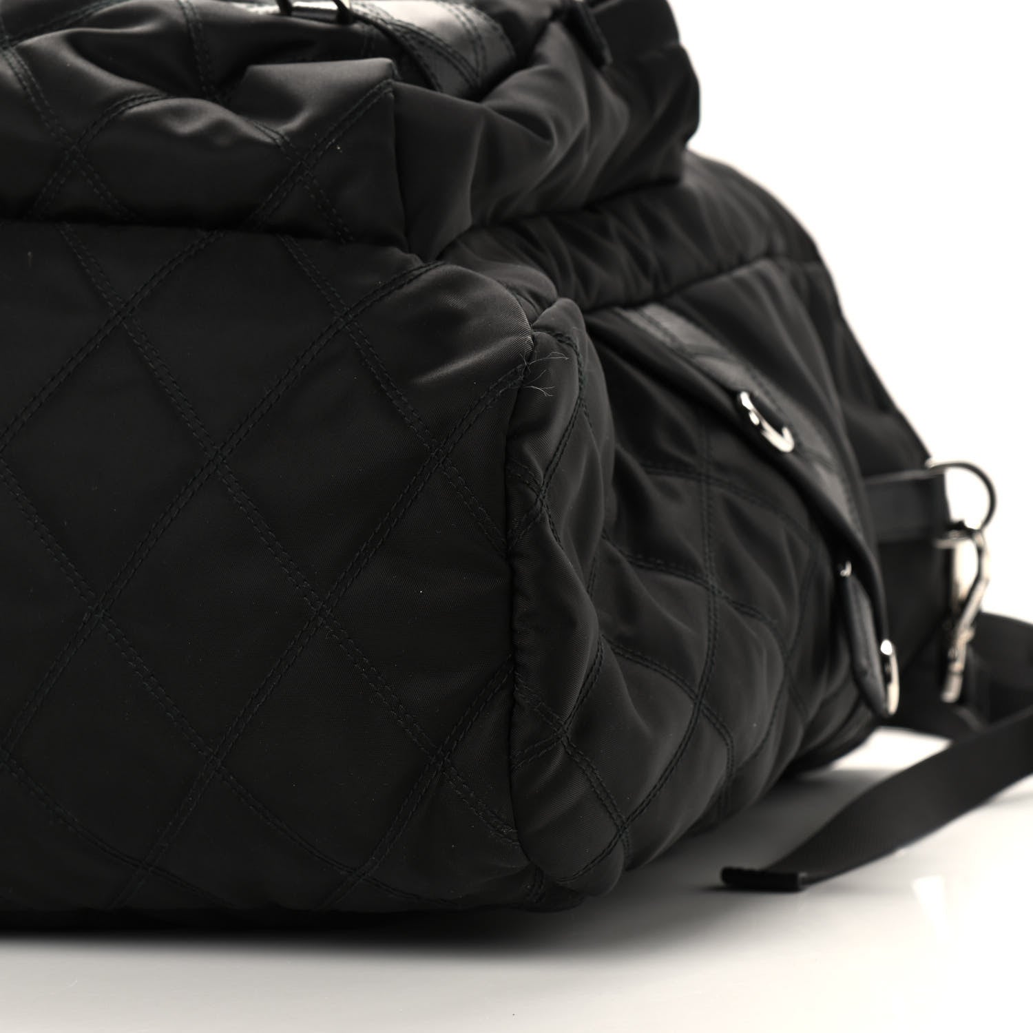 Prada Nylon Tessuto Impuntu Quilted Messenger Bag Black 8 of 8
