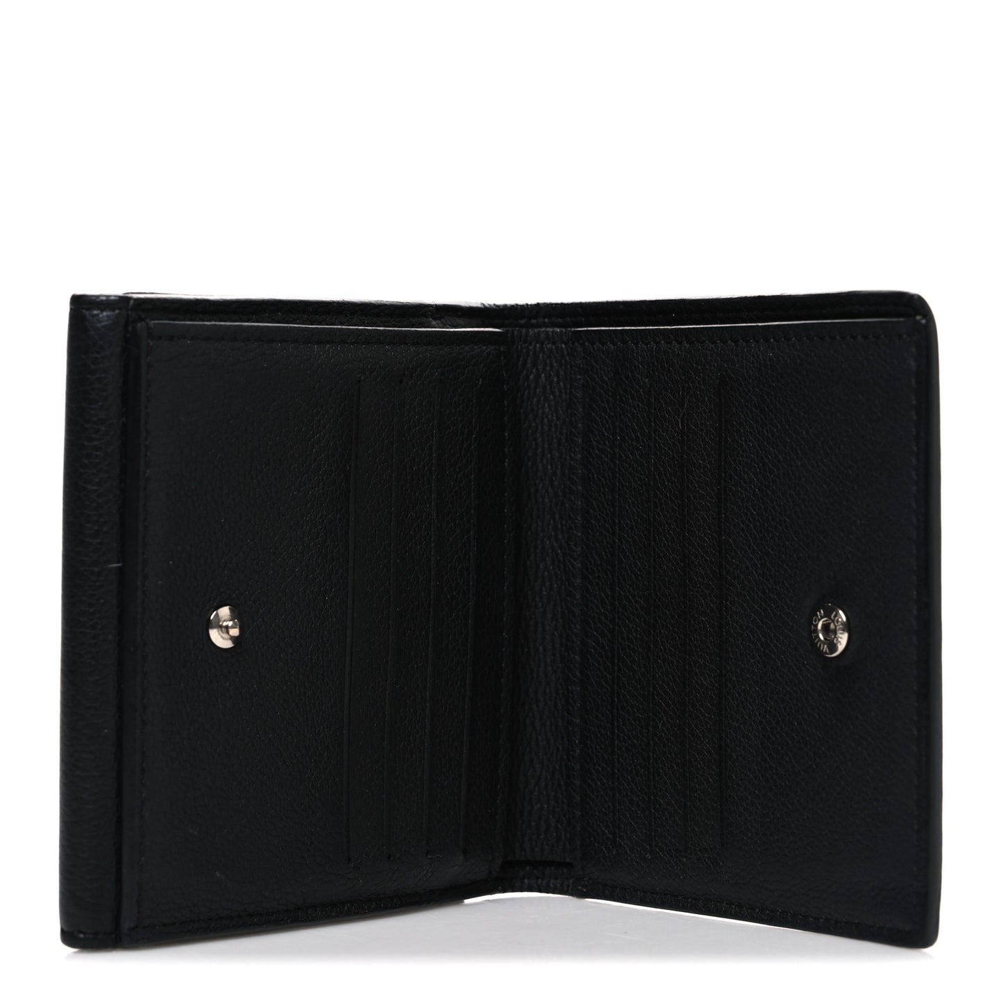 Calfskin LockMe II Compact Wallet Black