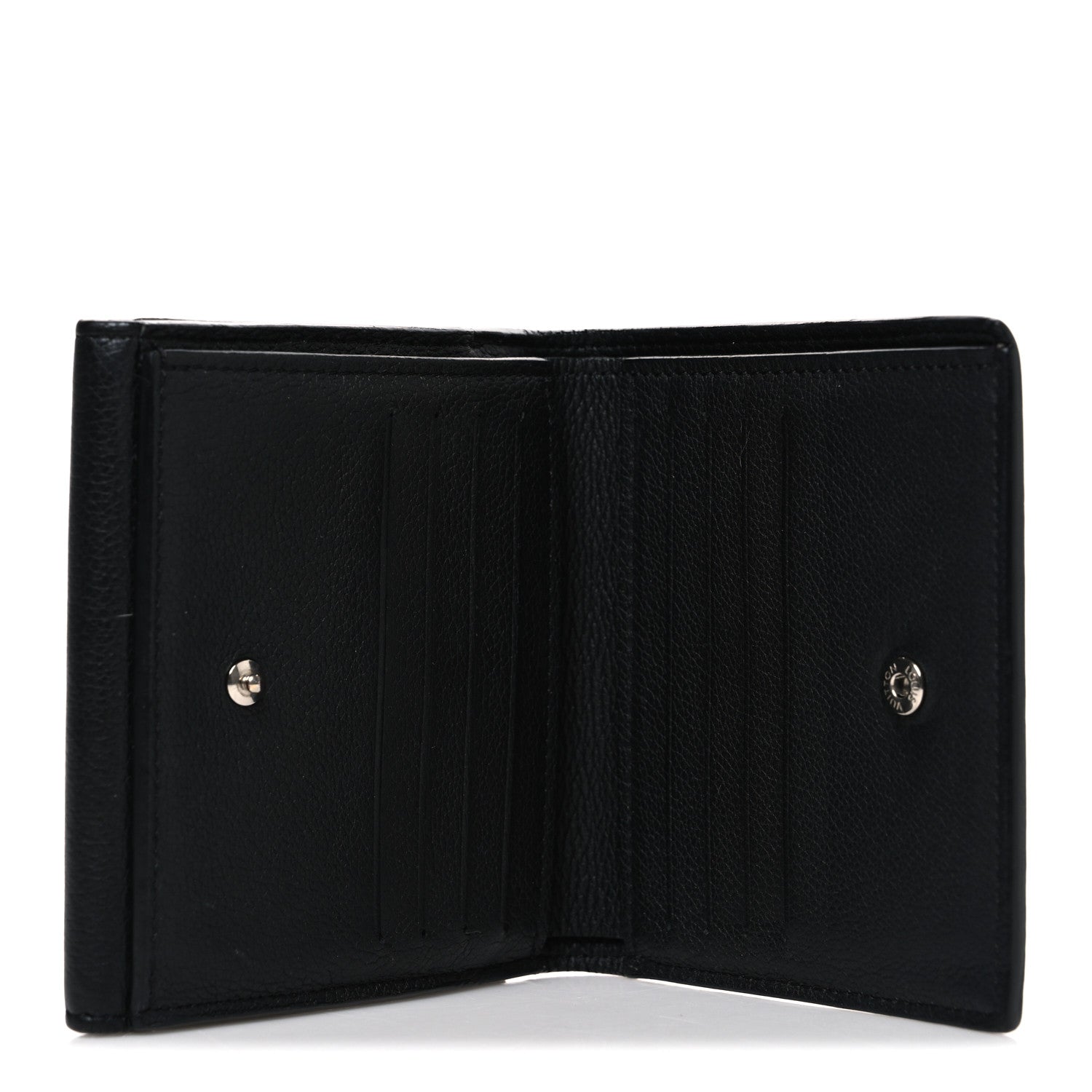 Louis Vuitton Calfskin LockMe II Compact Wallet Black 5 of 8