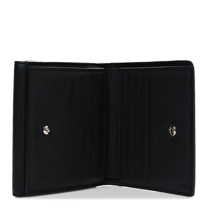 Louis Vuitton Calfskin LockMe II Compact Wallet Black 5 of 8