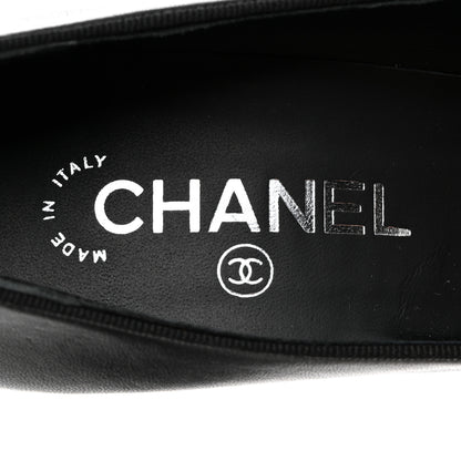 Chanel Lambskin Cap Toe CC Pumps 37 Black 6 of 9