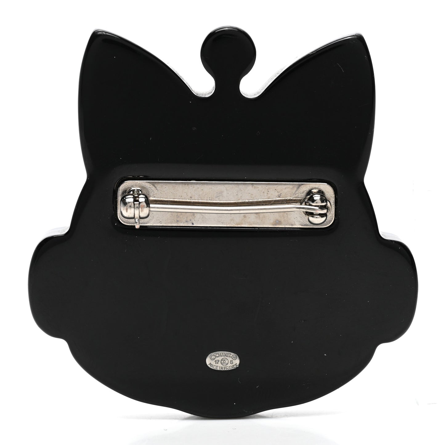 Resin Emoji Robot Cat Brooch Silver Blue