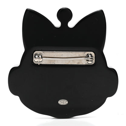 Chanel Resin Emoji Robot Cat Brooch Silver Blue 3 of 4