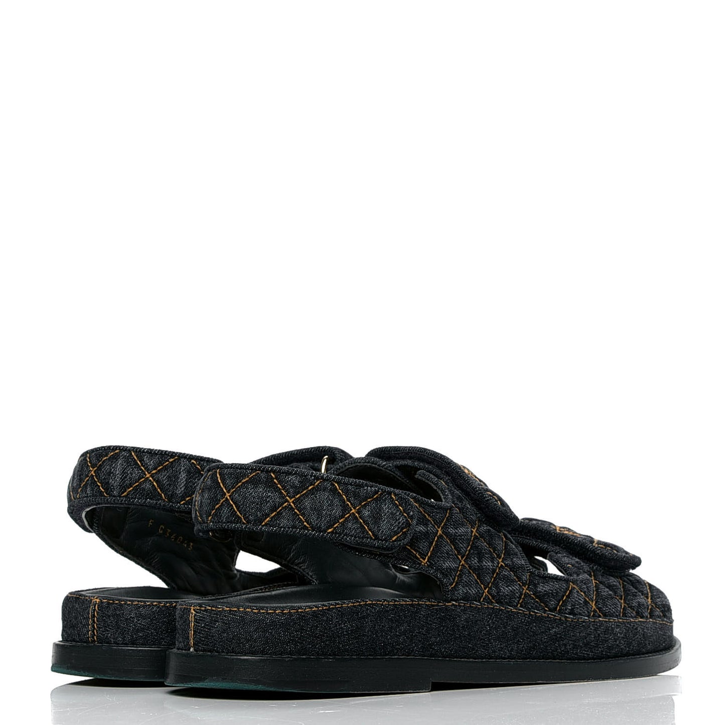 Denim Velcro Dad Sandals 39 Navy Blue