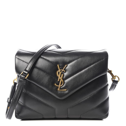 Saint Laurent Calfskin Y Quilted Monogram Toy Loulou Crossbody Bag Black 1 of 9