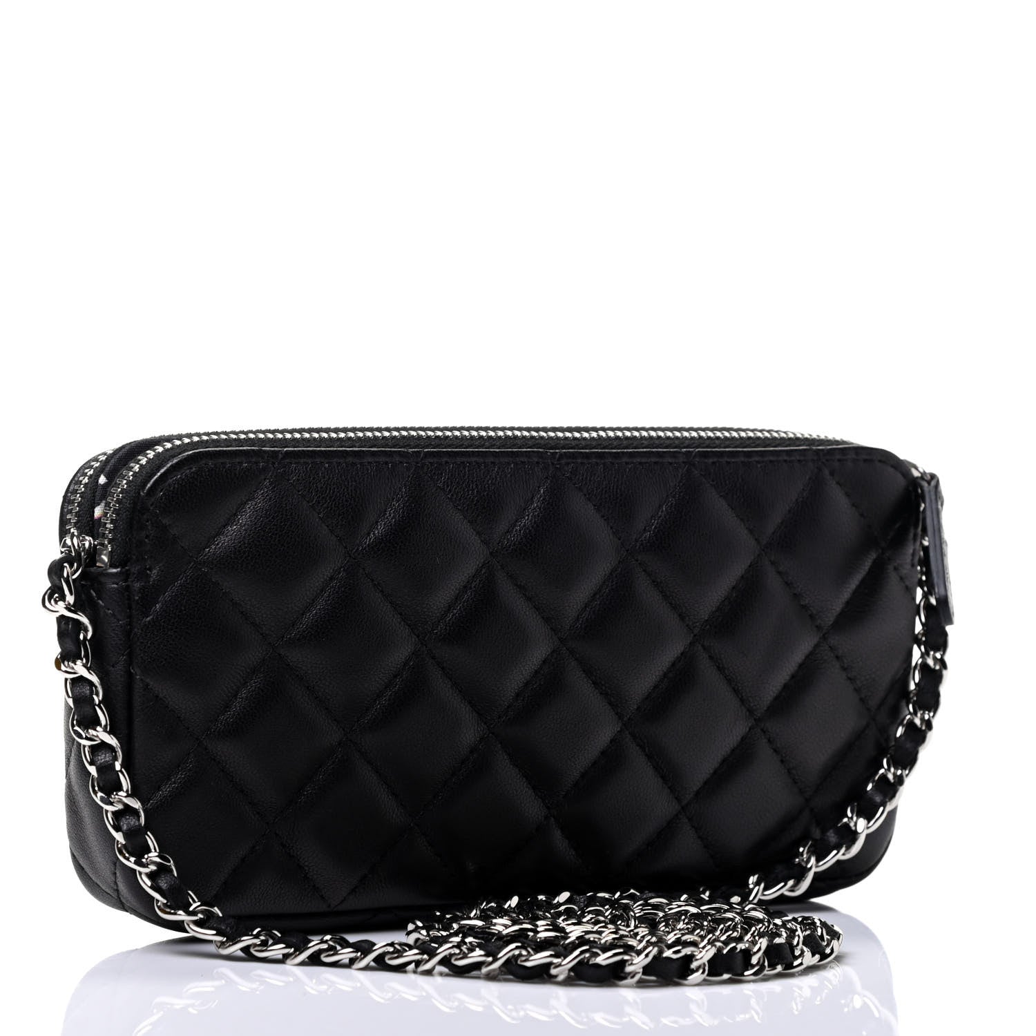 Chanel Lambskin Quilted Small Clutch With Chain Black 2 of 4