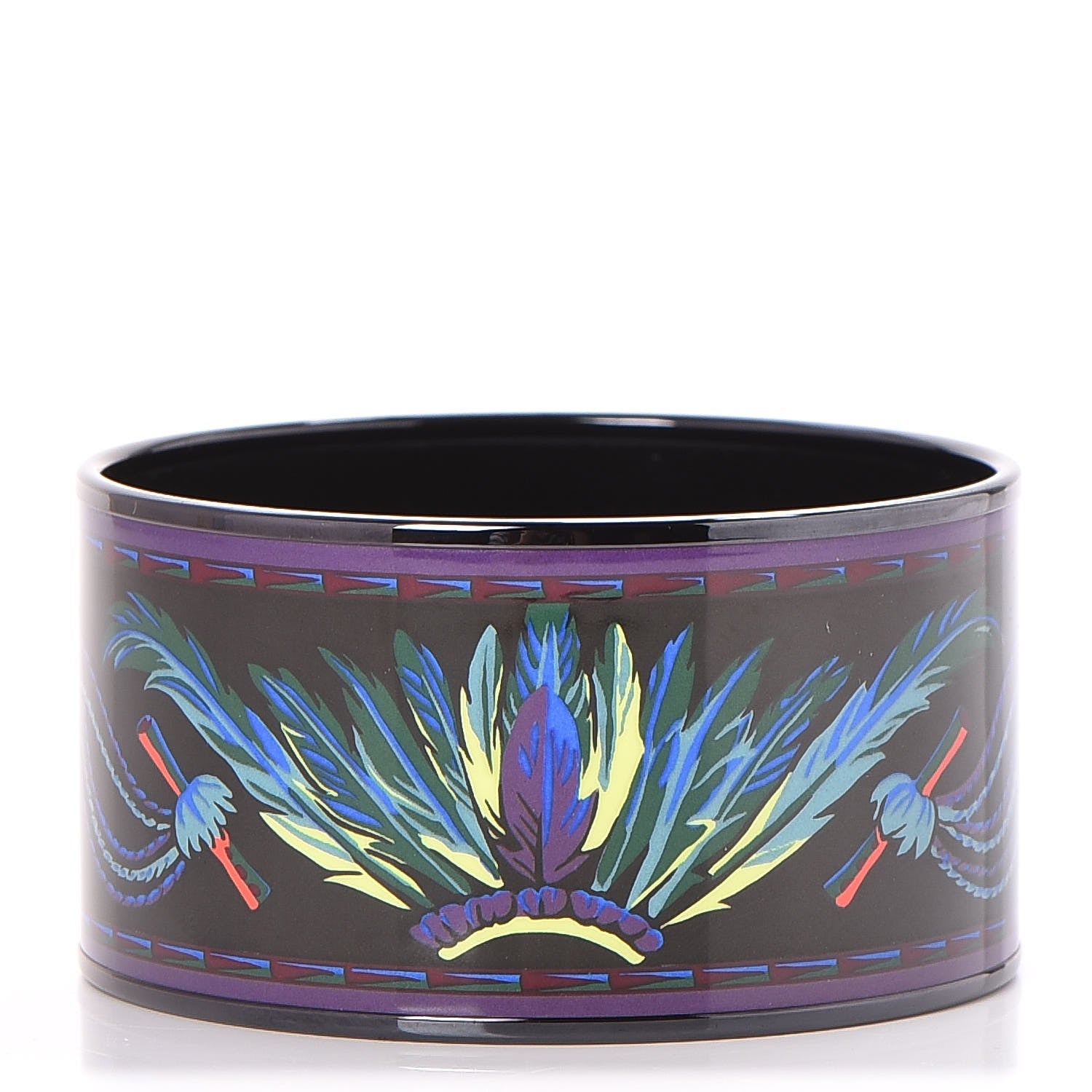 Hermes Enamel Printed Brazil Extra Wide Bracelet 65 1 of 7