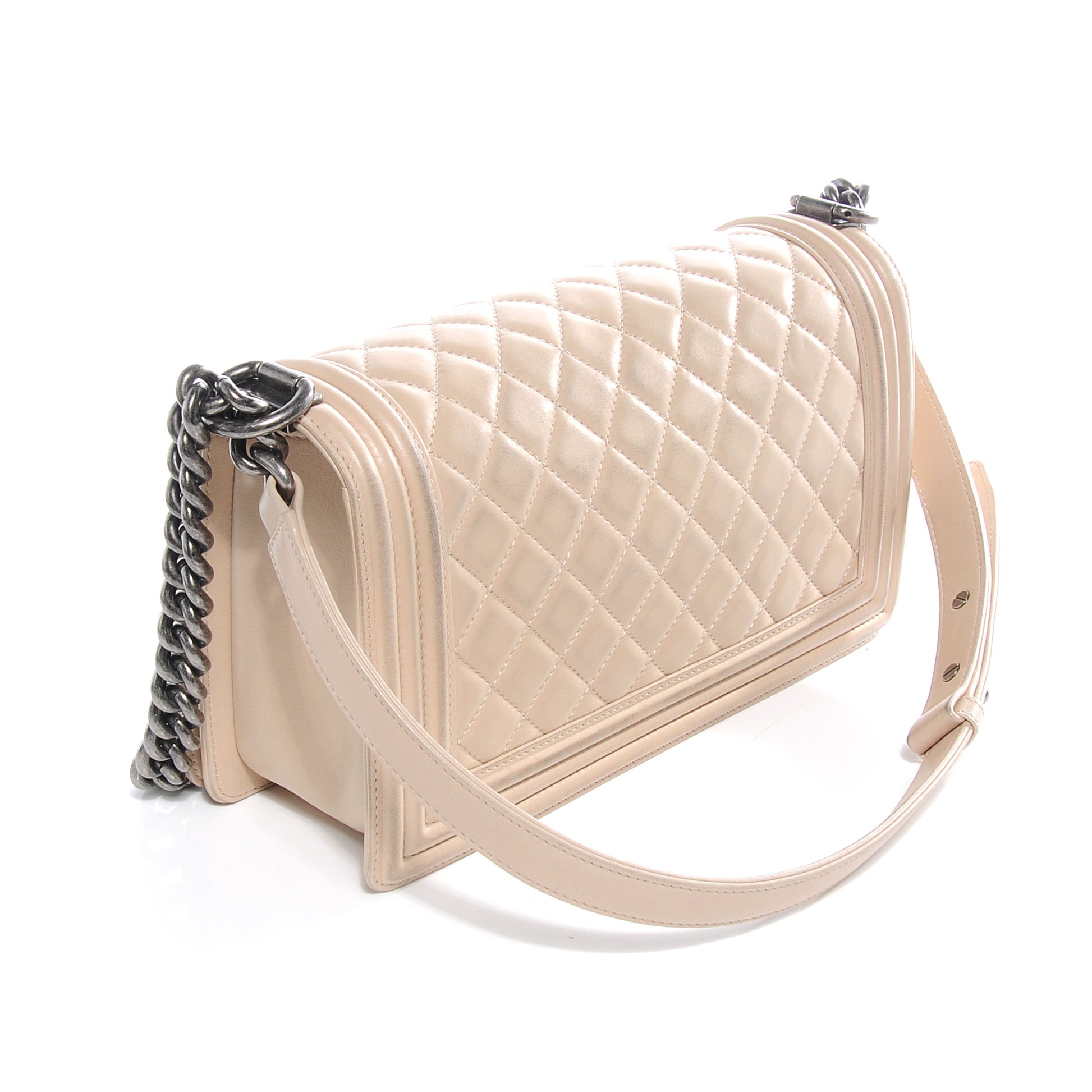 Chanel Lambskin Quilted Medium Boy Flap Beige 3 of 8